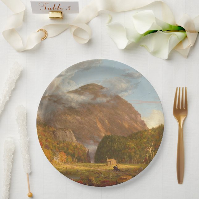 Thomas Cole A View of the Mountain Pass  Paper Plate (Wedding)
