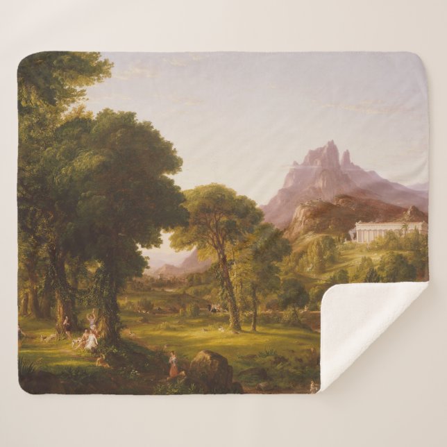 Thomas Cole  Dream of Arcadia Sherpa Blanket (Front (Horizontal))