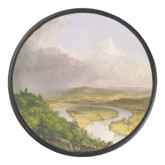 Thomas Cole The Oxbow The Connecticut River  Hockey Puck (Front)