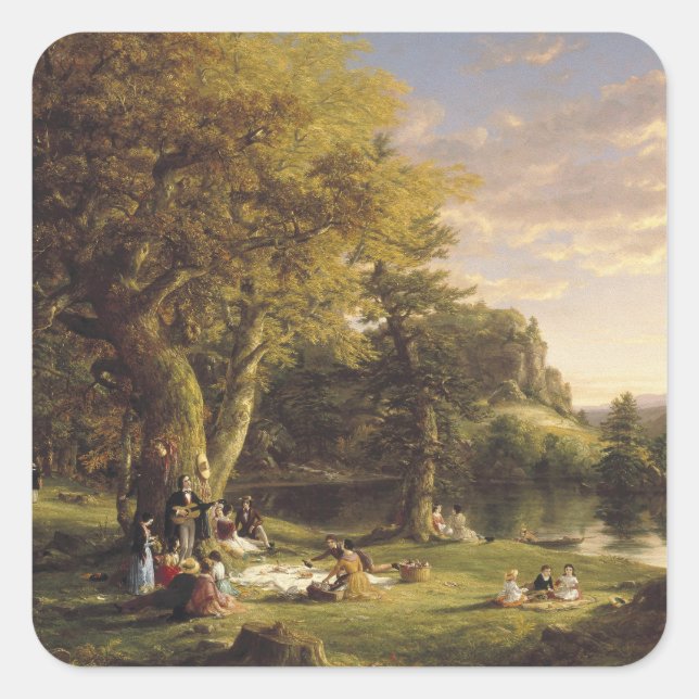 Thomas Cole The Pic-Nic Square Sticker (Front)