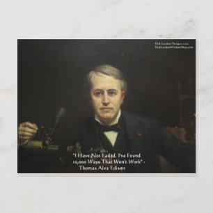 Thomas Edison "10,000 Ways" Wisdom Quote Gifts Postcard