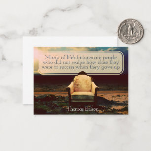 Thomas Edison Inspirational Quote "Failures" Card