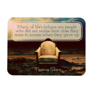 Thomas Edison Inspirational Quote "Failures" Magnet