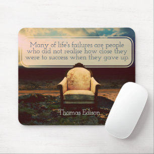 Thomas Edison Inspirational Quote "Failures" Mouse Pad