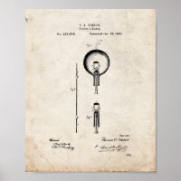 Thomas Edison Light Bulb Patent - Old Look