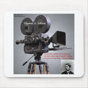 Thomas Edison "One More Time" Quote Mouse Pad