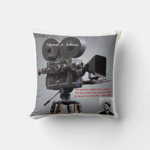 Thomas Edison "One More Time" Quote Throw Pillow
