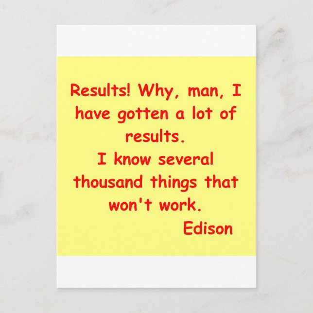 Thomas Edison quote Postcard (Front)
