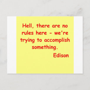 Thomas Edison quote Postcard