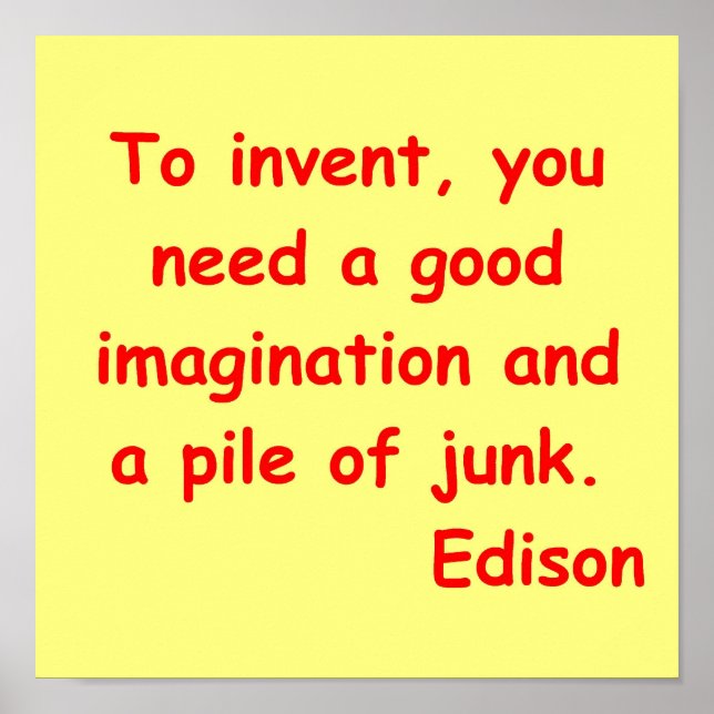 Thomas Edison quote Poster (Front)
