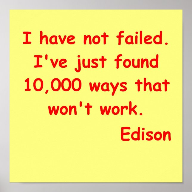 Thomas Edison quote Poster (Front)