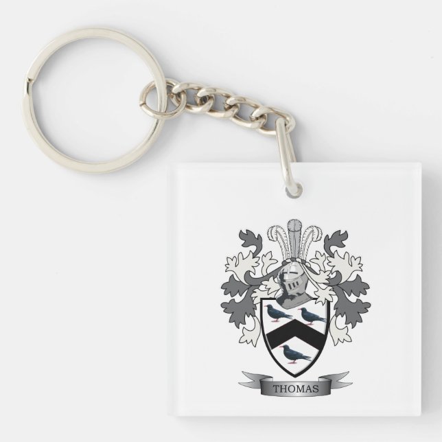 Thomas Family Crest Key Ring (Front)