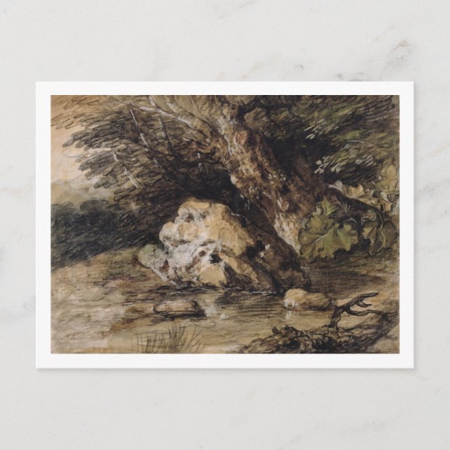 Thomas Gainsborough | A Hilly Landscape with Figur Postcard (Front)