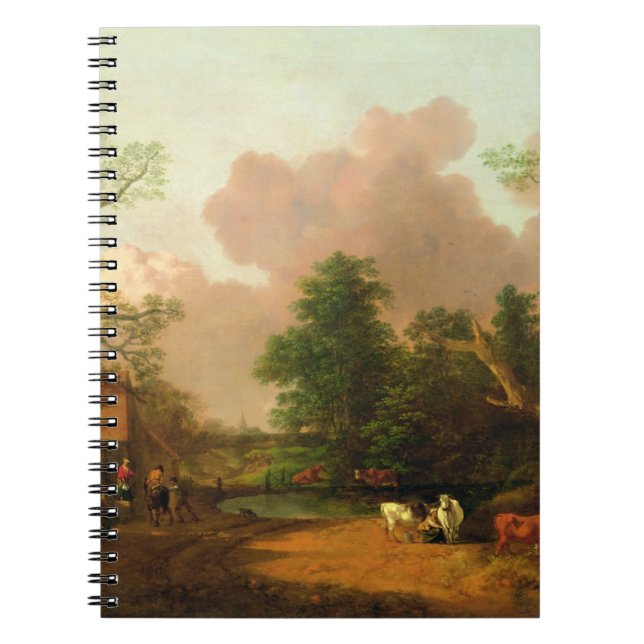 Thomas Gainsborough | A Landscape with Figures, Fa Spiral Notebook (Front)