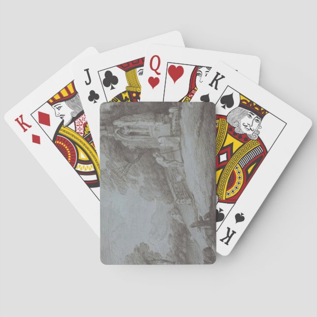 Thomas Gainsborough | Churchyard with Figure Conte Playing Cards (Back)