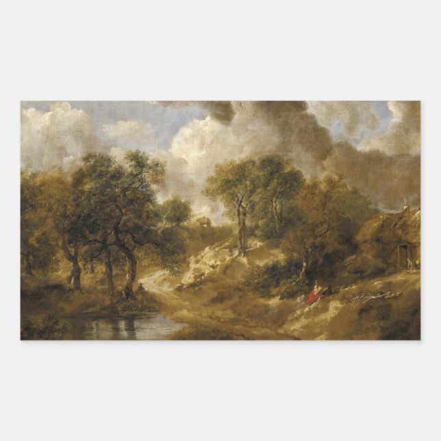 Thomas Gainsborough - Landscape in Suffolk Rectangular Sticker (Front)
