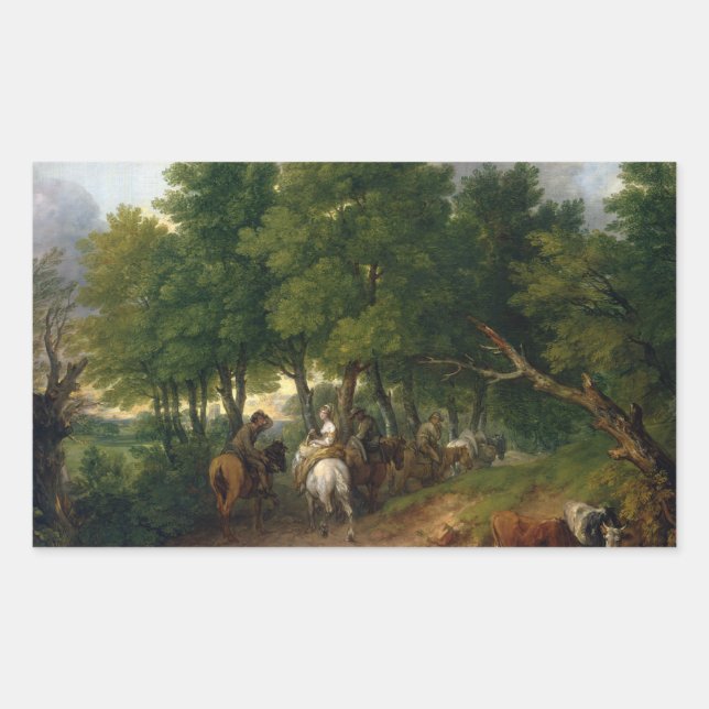 Thomas Gainsborough - Road from Market Rectangular Sticker (Front)