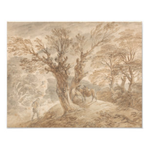 Thomas Gainsborough -Wooded Landscape with Peasant Photo Print