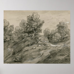 Thomas Gainsborough - Wooded Upland Landscape with Poster