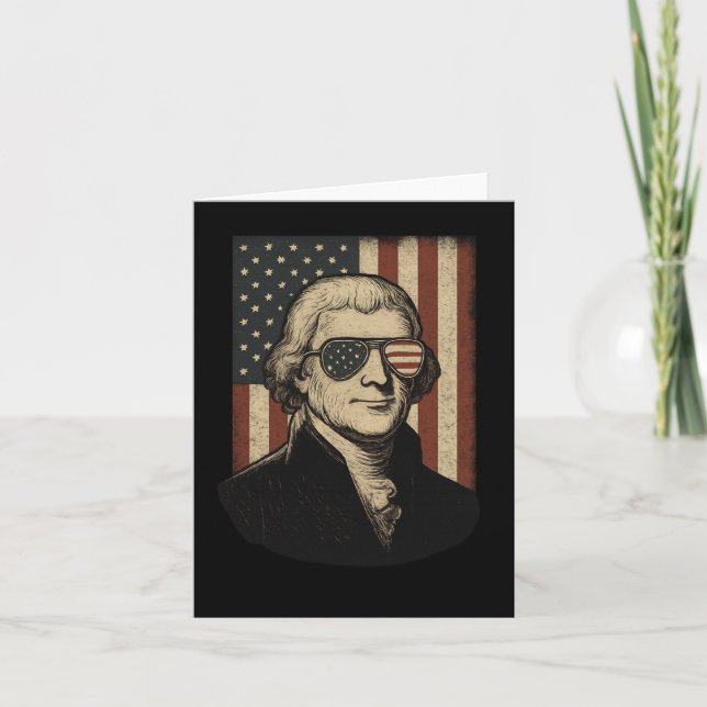 Thomas Jefferson 4th Of July Independence Day Long Card (Front)