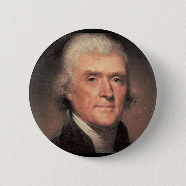 Thomas Jefferson 6 Cm Round Badge (Front)