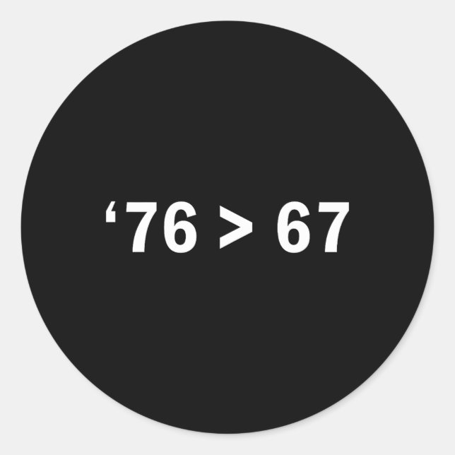 Thomas Jefferson 76 67 Self-evident Minimal Math H Classic Round Sticker (Front)