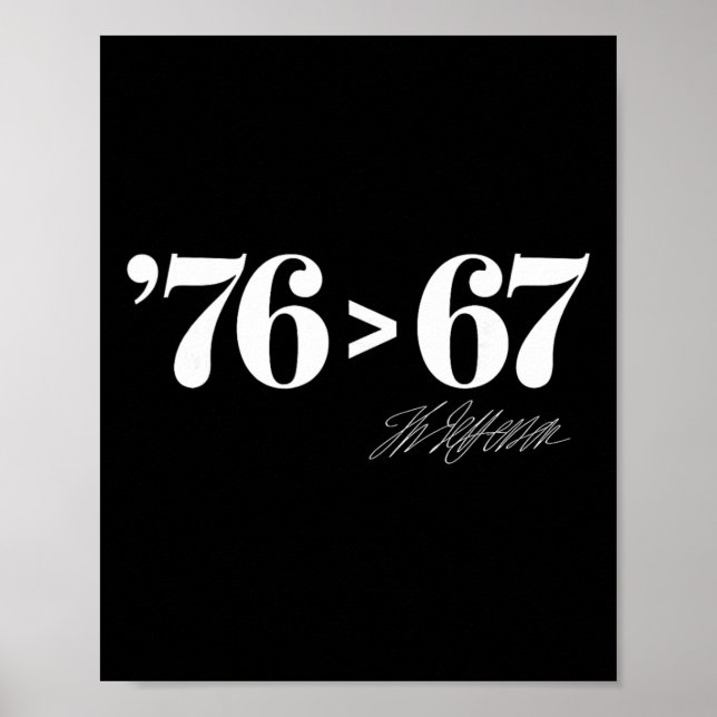 Thomas Jefferson 76 > 67 Self-evident Minimal M Poster (Front)