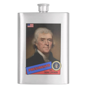Thomas Jefferson Baseball Card Hip Flask
