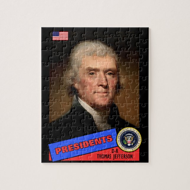 Thomas Jefferson Baseball Card Jigsaw Puzzle (Vertical)