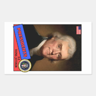 Thomas Jefferson Baseball Card Rectangular Sticker