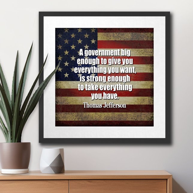 Thomas Jefferson: Beware of Big Government Poster (Thomas Jefferson Poster)