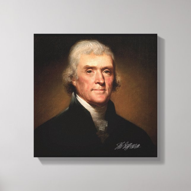 Thomas Jefferson by Rembrandt Peale. Signature. Canvas Print (Front)
