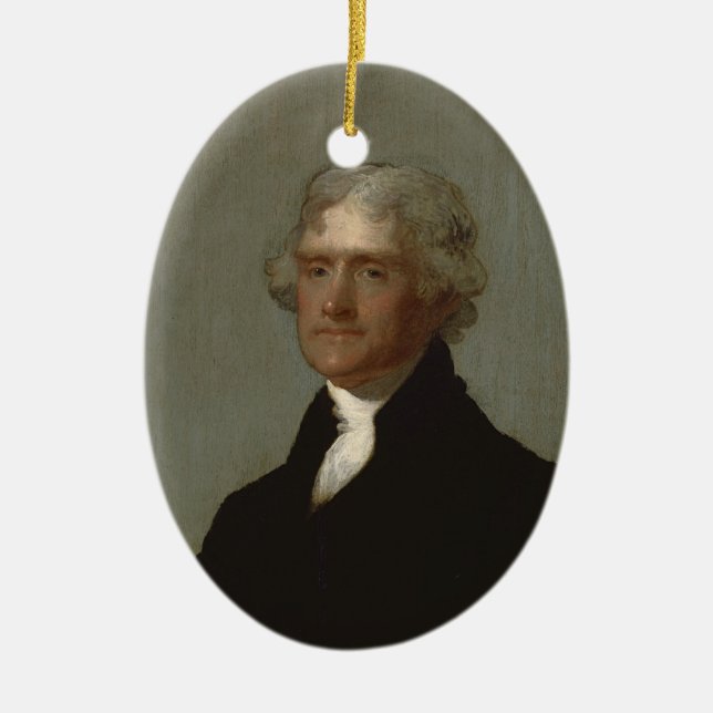 Thomas Jefferson Ceramic Tree Decoration (Front)