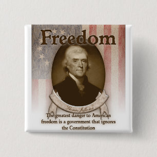 Thomas Jefferson – Freedom 15 Cm Square Badge