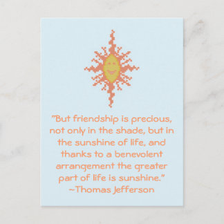 Thomas Jefferson Friendship Quote Postcard