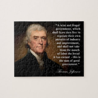 Thomas Jefferson Frugal Government Quote Puzzle