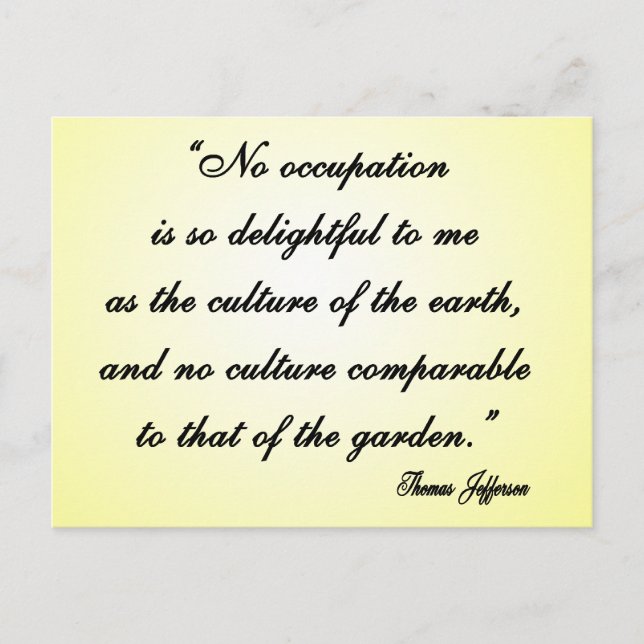 Thomas Jefferson Garden Quote Postcard (Front)
