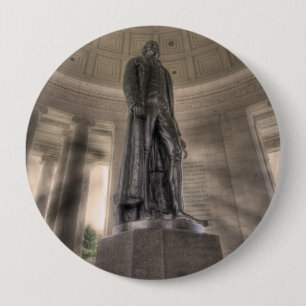 Thomas Jefferson Memorial Bronze Statue 10 Cm Round Badge