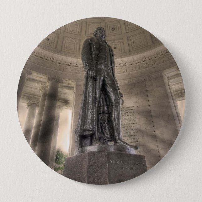Thomas Jefferson Memorial Bronze Statue 10 Cm Round Badge (Front)