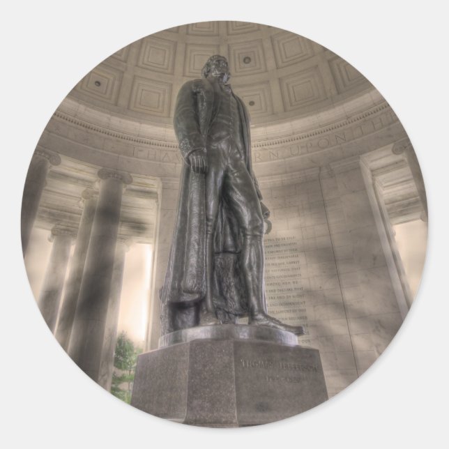 Thomas Jefferson Memorial Bronze Statue Classic Round Sticker (Front)