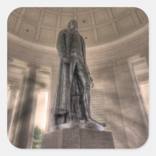 Thomas Jefferson Memorial Bronze Statue Square Sticker