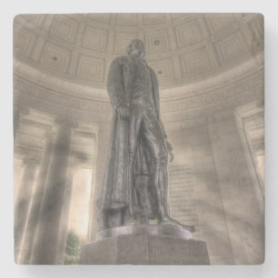 Thomas Jefferson Memorial Bronze Statue Stone Coaster