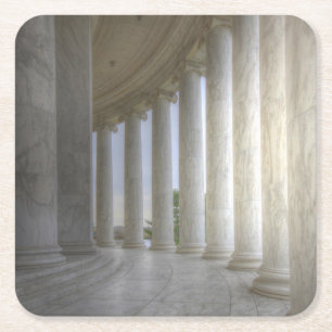 Thomas Jefferson Memorial Circular Colonnade Square Paper Coaster