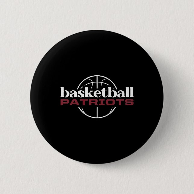 Thomas Jefferson Patriots Basketball  6 Cm Round Badge (Front)