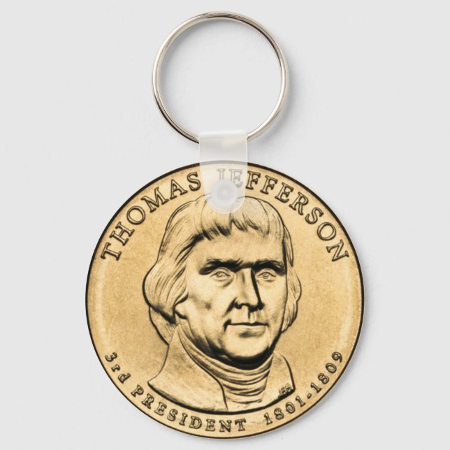 Thomas Jefferson Presidential $1 Coin Keychain (Front)