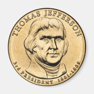 Thomas Jefferson Presidential $1 Coin Magnet