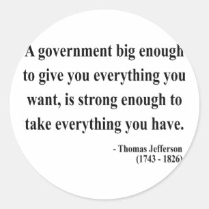 Thomas Jefferson Quote 1a Classic Round Sticker