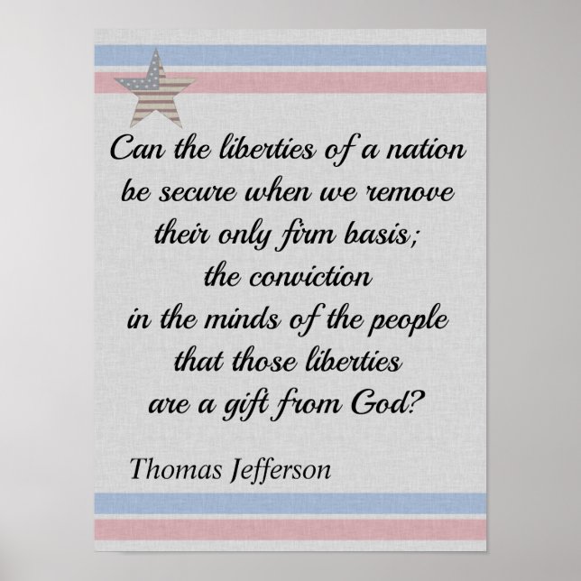 Thomas Jefferson Quote Gifts of Liberty  Poster (Front)