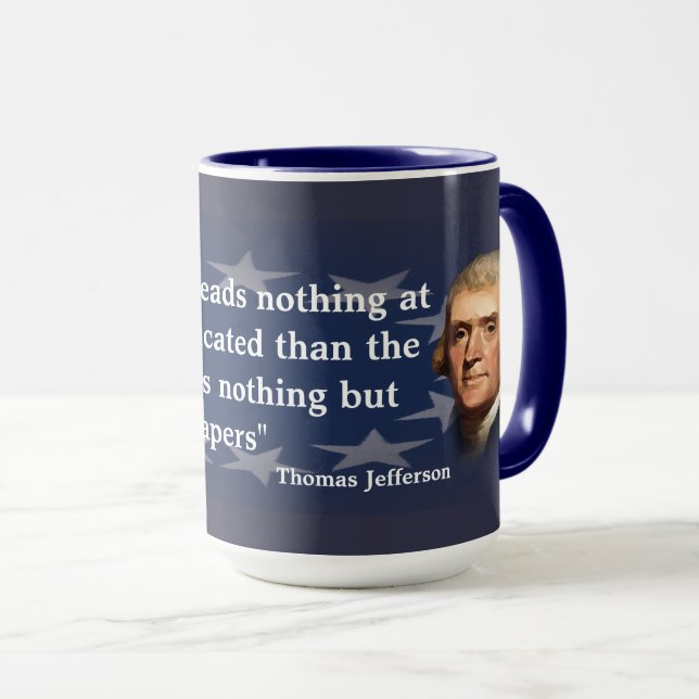 Thomas Jefferson Quote on Newspapers Mug (Front Right)