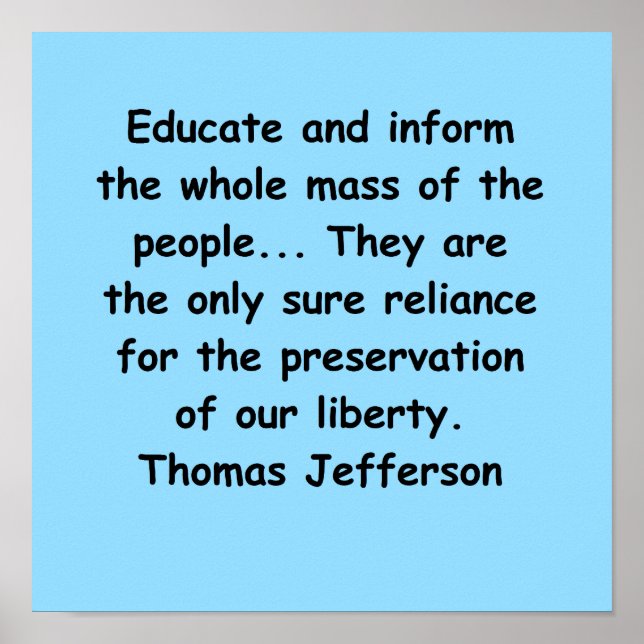 thomas jefferson quote poster (Front)